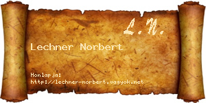 Lechner Norbert névjegykártya